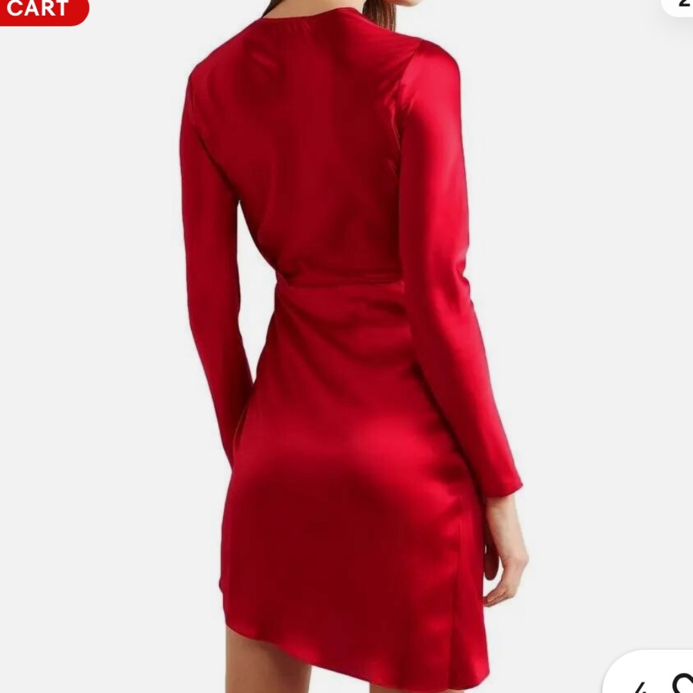 Chic Red Long Sleeve Mini Dress - Picture 2 of 8